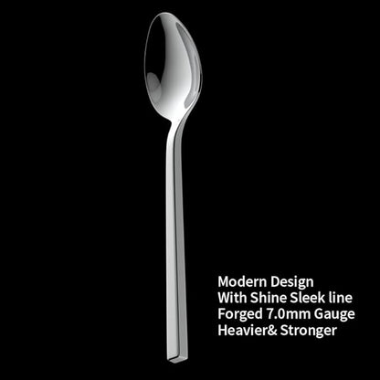 Alata Cube 60-Piece Forged Stainless Steel Flatware Set Cutlery Set, Silverware Set Service for 12, Mirror Finish, Dishwasher Safe