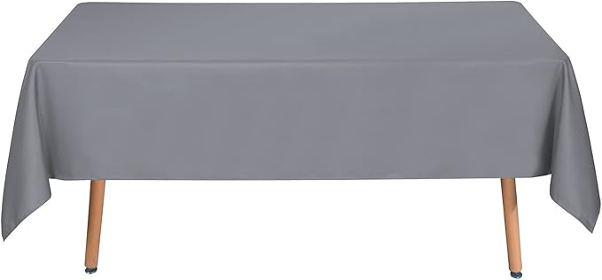 sancua Square Tablecloth - 70 x 70 Inch - Water Resistant Spill Proof Washable Polyester Table Cloth, Decorative Fabric Table Cover for Dining Tables, Buffet Parties and Camping, Light Grey
