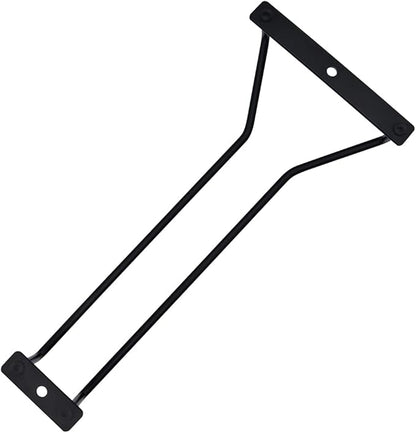 8.8-Inch Wine Glass Rack - Under Cabinet Stemware Wine Glass Holder Glasses Storage Hanger Metal Organizer for Bar Kitchen Black (1 Rows, 3 Pack)