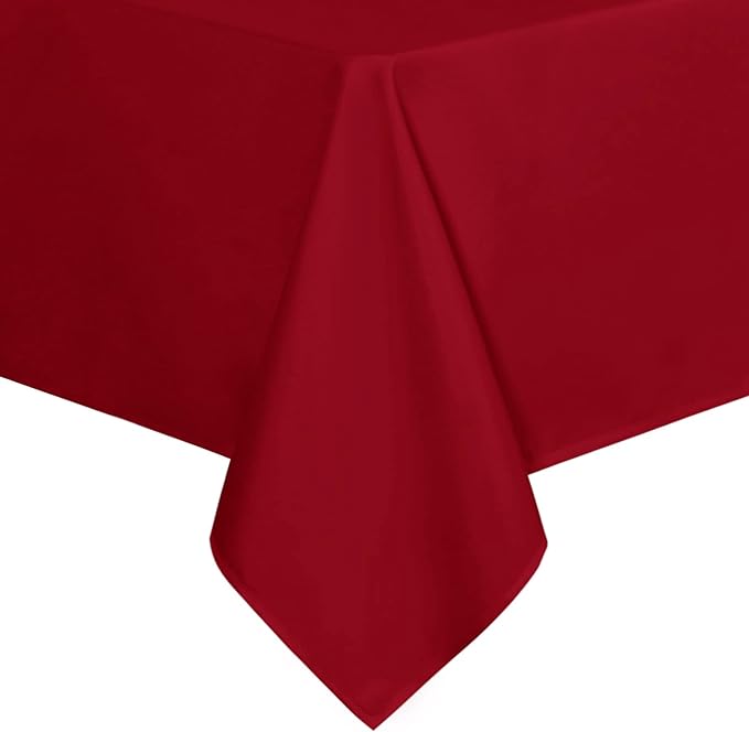 sancua Square Tablecloth - 70 x 70 Inch - Water Resistant Spill Proof Washable Polyester Table Cloth, Decorative Fabric Table Cover for Dining Tables, Buffet Parties, Christmas Red