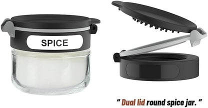 360 rotating 2 tier 12 jars spice rack (12 spice jars) Revolving Seasoning Organizer. Spinning Spice Rack for Counter top and Cabinet