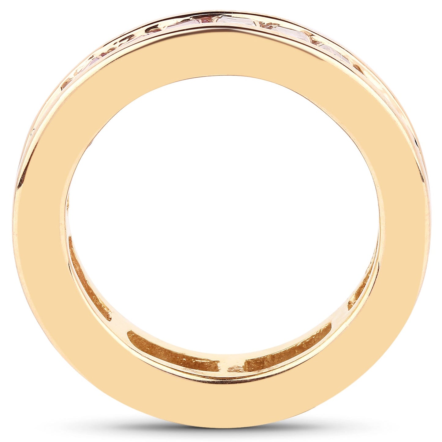14K Yellow Gold Plated 4.32 Carat Genuine Multi Sapphire .925 Sterling Silver Ring