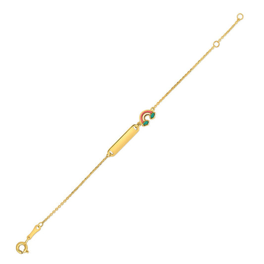 Bracelet pour enfants en or jaune 14 carats arc-en-ciel (1,00 mm)