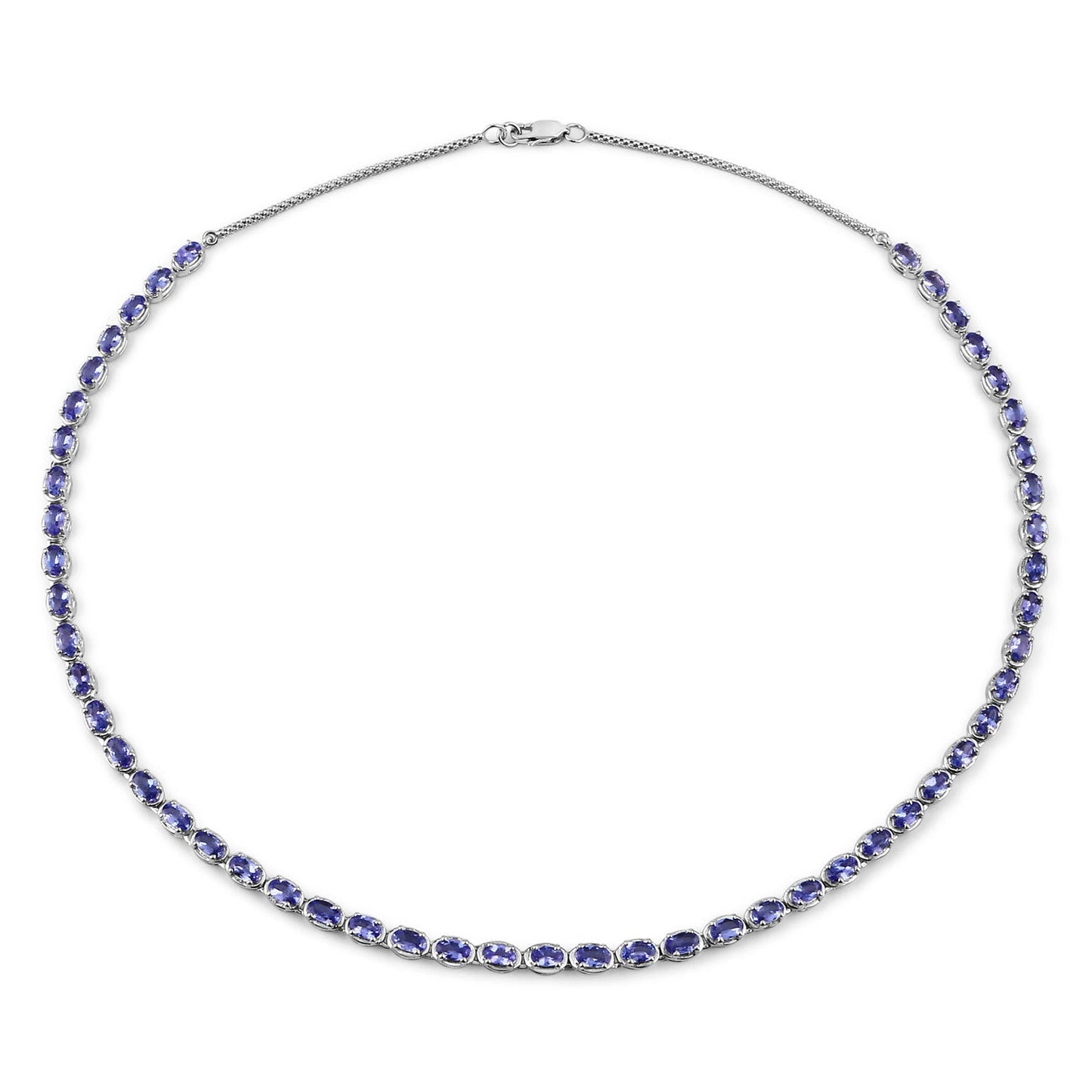 10.00 Carat Genuine Tanzanite .925 Sterling Silver Necklace