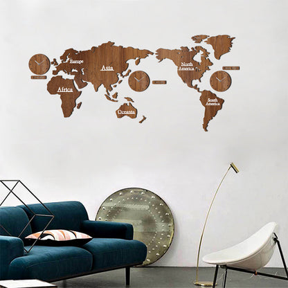 Wooden creative wall clock 3d