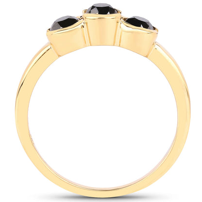 1.16 Carat Genuine Black Diamond .925 Sterling Silver Ring