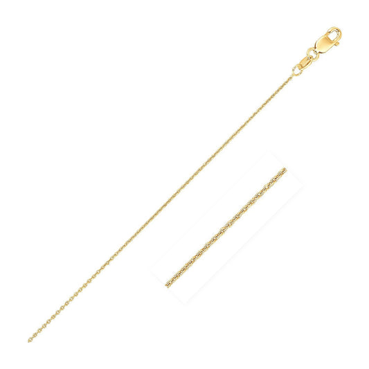 Chaîne maille forçat ovale en or jaune 14 carats de 0,6 mm