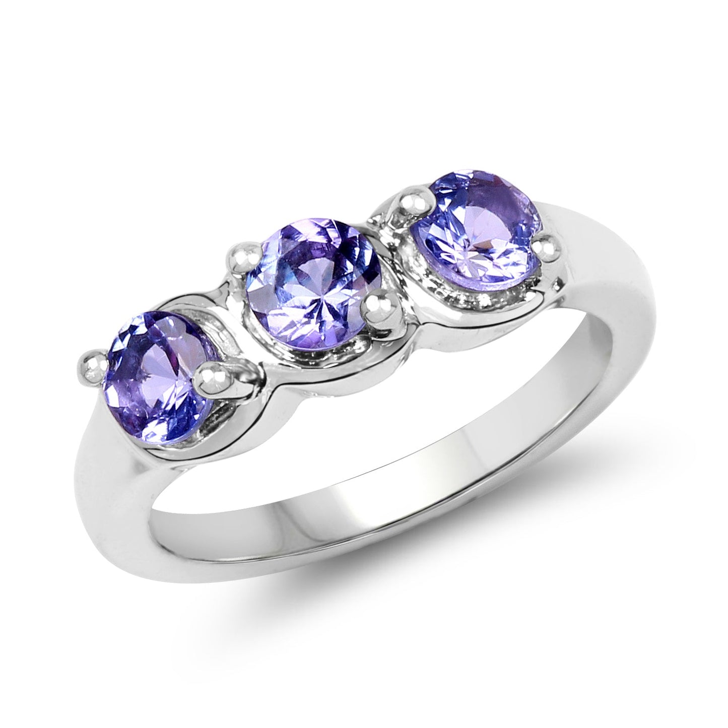 1.05 Carat Genuine Tanzanite .925 Sterling Silver Ring
