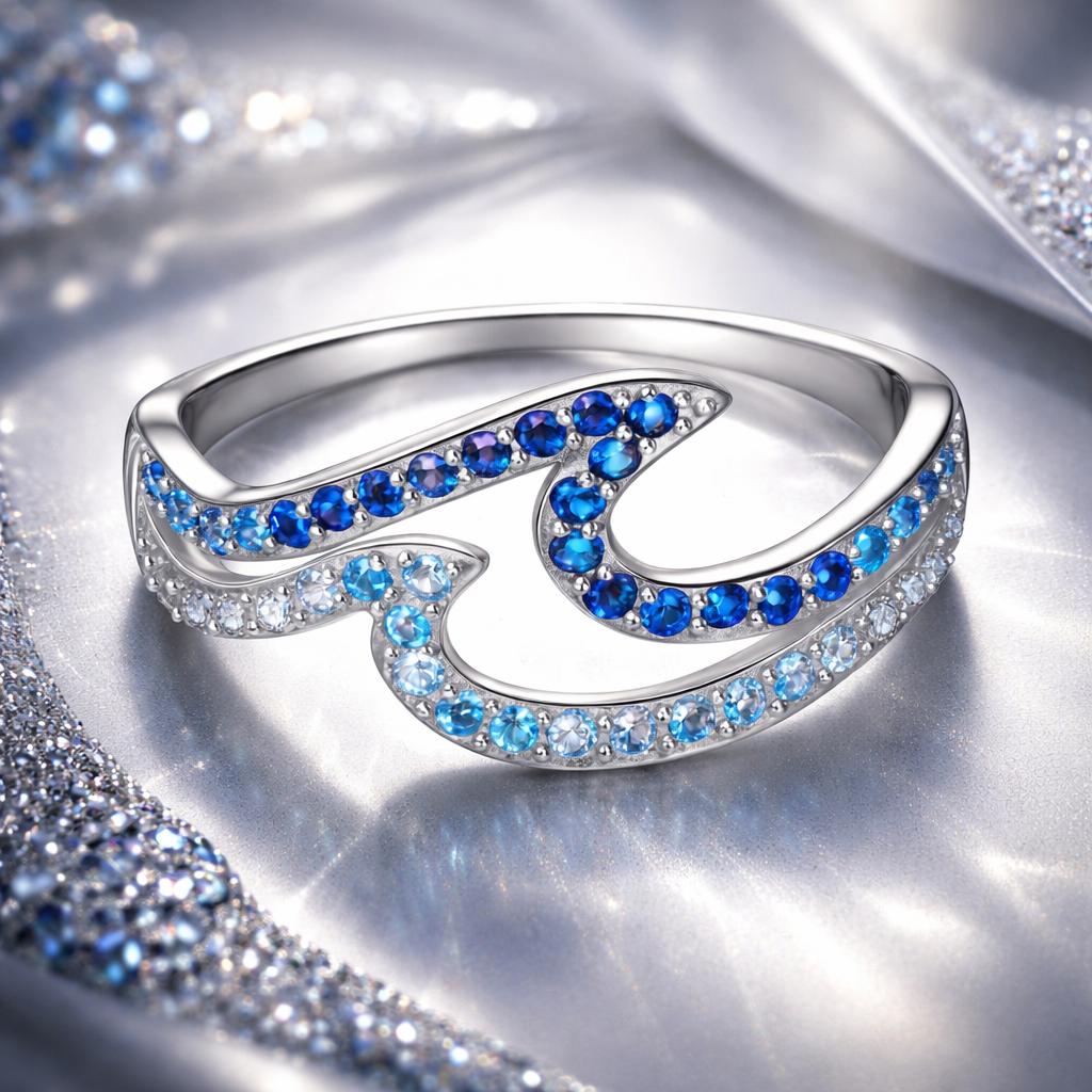 925 Sterling Silver Size 6.0 White Gold Plated CZ Ring for Women