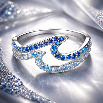 925 Sterling Silver Size 6.0 White Gold Plated CZ Ring for Women