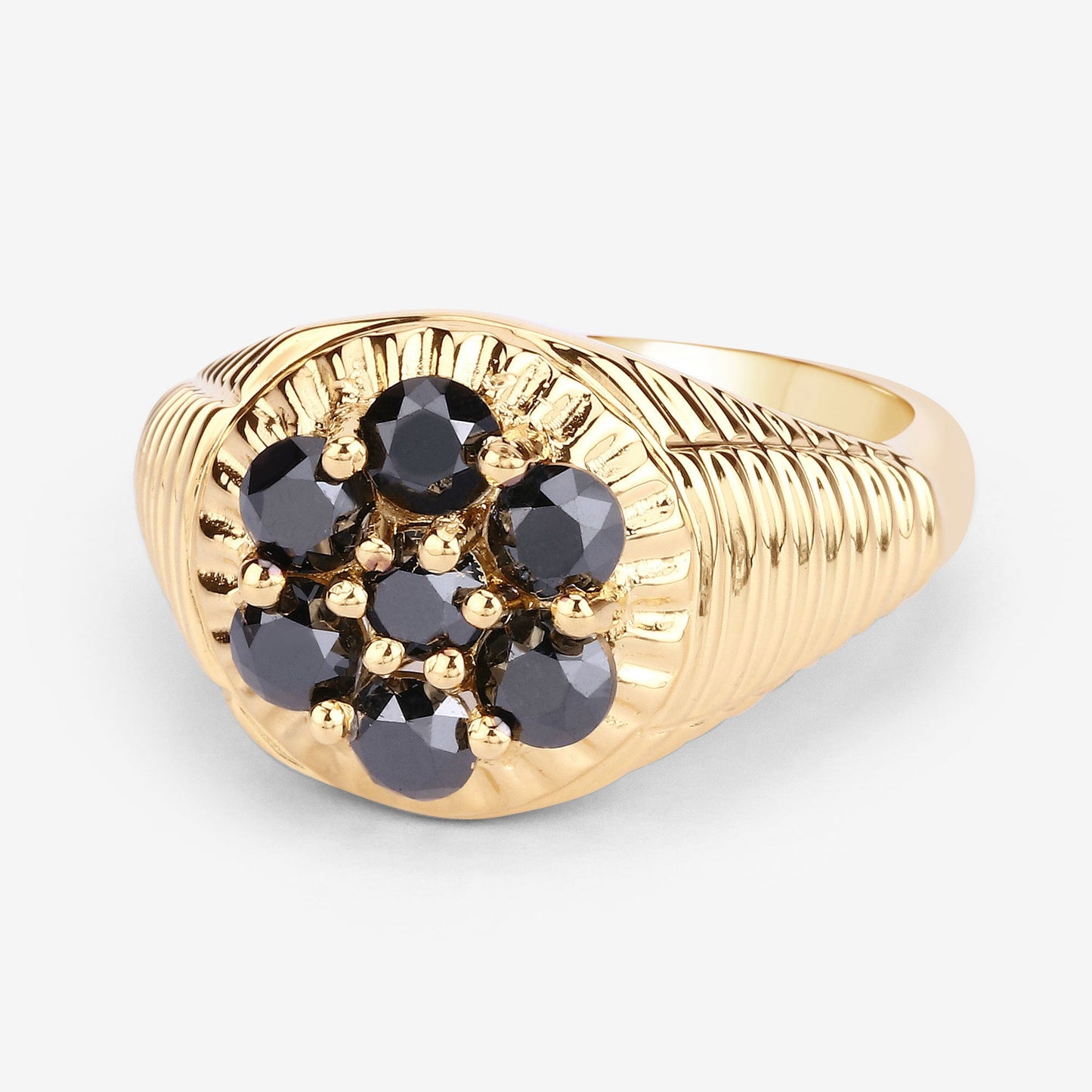 0.91 Carat Genuine Black Diamond .925 Sterling Silver Ring