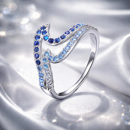 925 Sterling Silver Size 6.0 White Gold Plated CZ Ring for Women