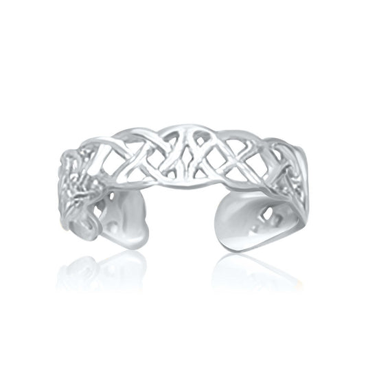 Bague d'orteil en or blanc 14 carats style nœud celtique