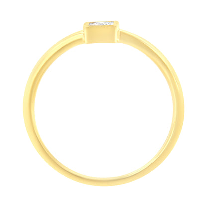 14K Yellow Gold Plated .925 Sterling Silver 1/20 cttw Miracle Set Diamond Promise Ring (J-K Color, I1-I2 Clarity) - Size 6