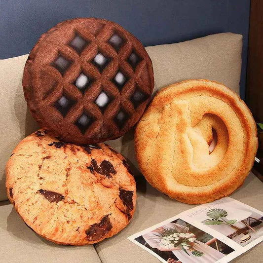 45cm (17.7") Cookie Plush Pillow – Cute Biscuit Cushion Soft Funny Sofa & Bed Decor Toy