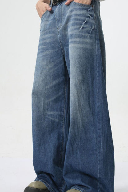 Wide Leg Men's Jeans with Pockets