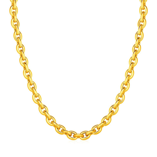 Collier en Or Jaune 14 carats Maille Ovale Polie