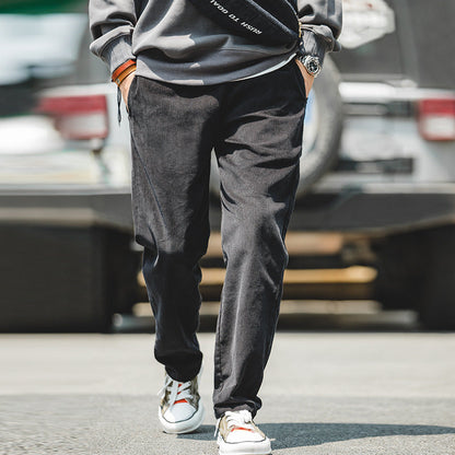 Men's Casual Khaki Corduroy Pants for Autumn/Winter