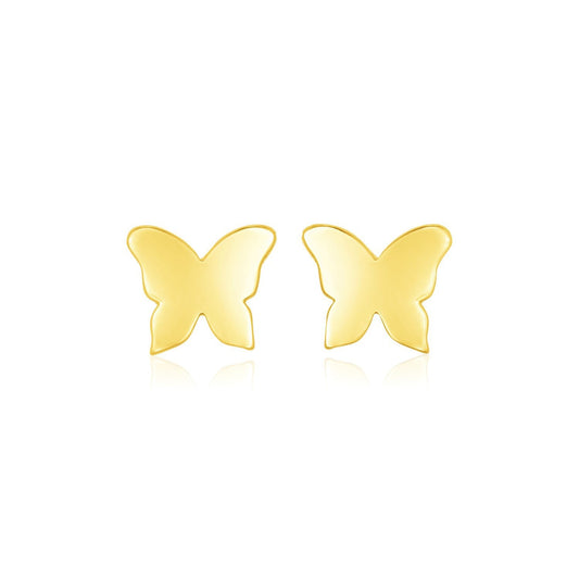 Boucles d'oreilles papillon polies en or jaune 14 carats