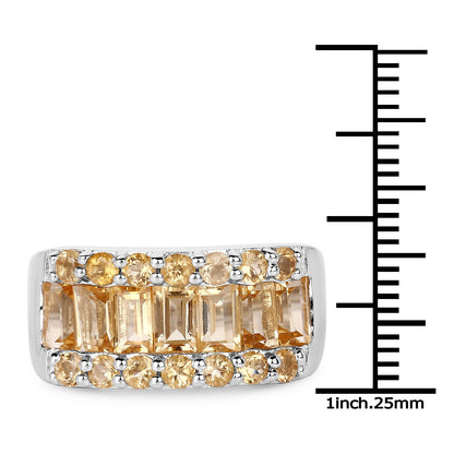 3.08 Carat Genuine Citrine .925 Sterling Silver Ring