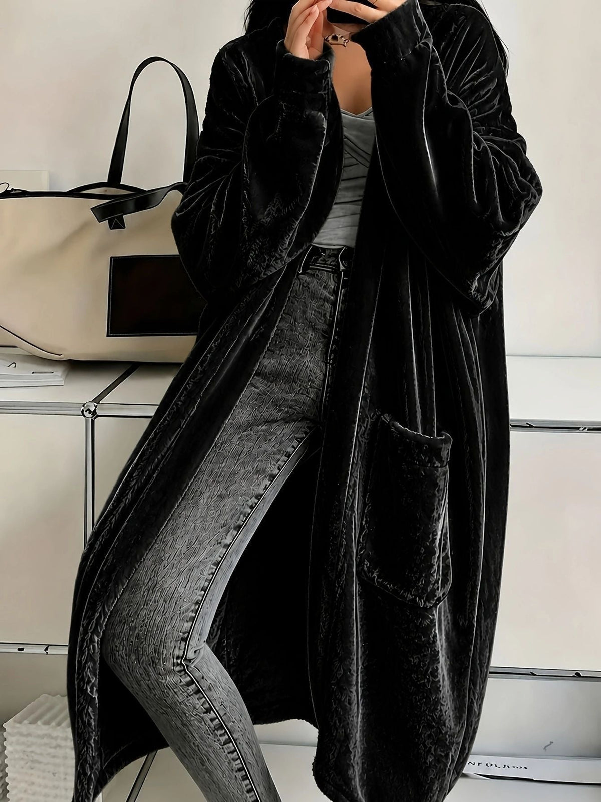 2026 European And American Women's Clothing Amazon Independent Site Velvet Long-Sleeve Fashion Casual Coat Cape Jacket