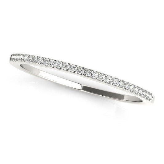 Alliance fine en or blanc 14 carats sertie pavé (1/10 carat poids total)