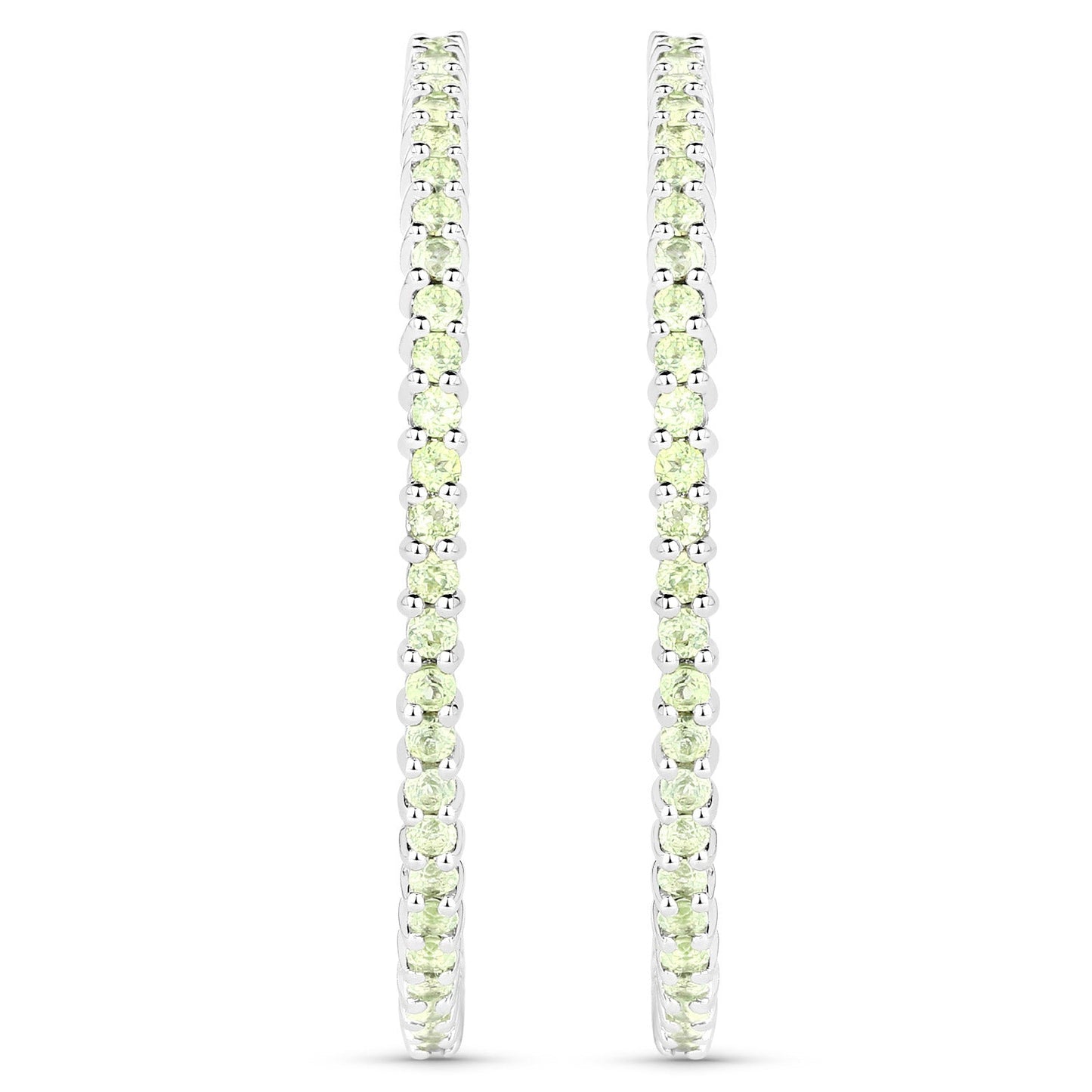 3.50 Carat Genuine Peridot .925 Sterling Silver Earrings