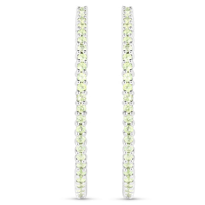 3.50 Carat Genuine Peridot .925 Sterling Silver Earrings
