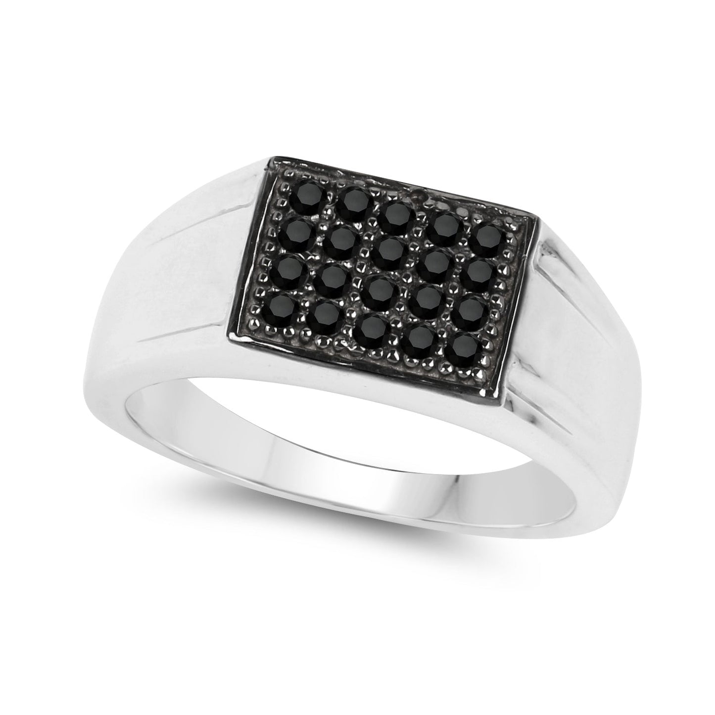0.30 Carat Genuine Black Diamond .925 Sterling Silver Ring