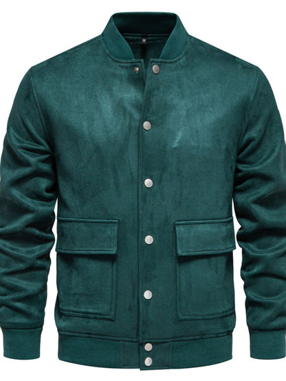 Men's Baseball Collar Snap Down Jacket