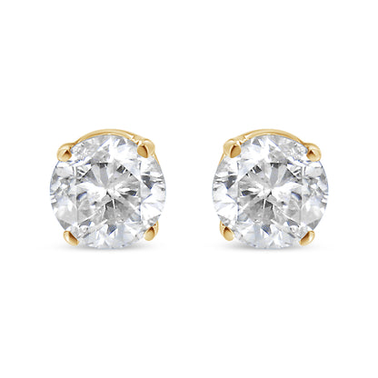 14K Yellow Gold 1/2 Cttw Round-Cut Diamond Solitaire Stud Earrings (O-P Color, SI2-I1 Clarity)