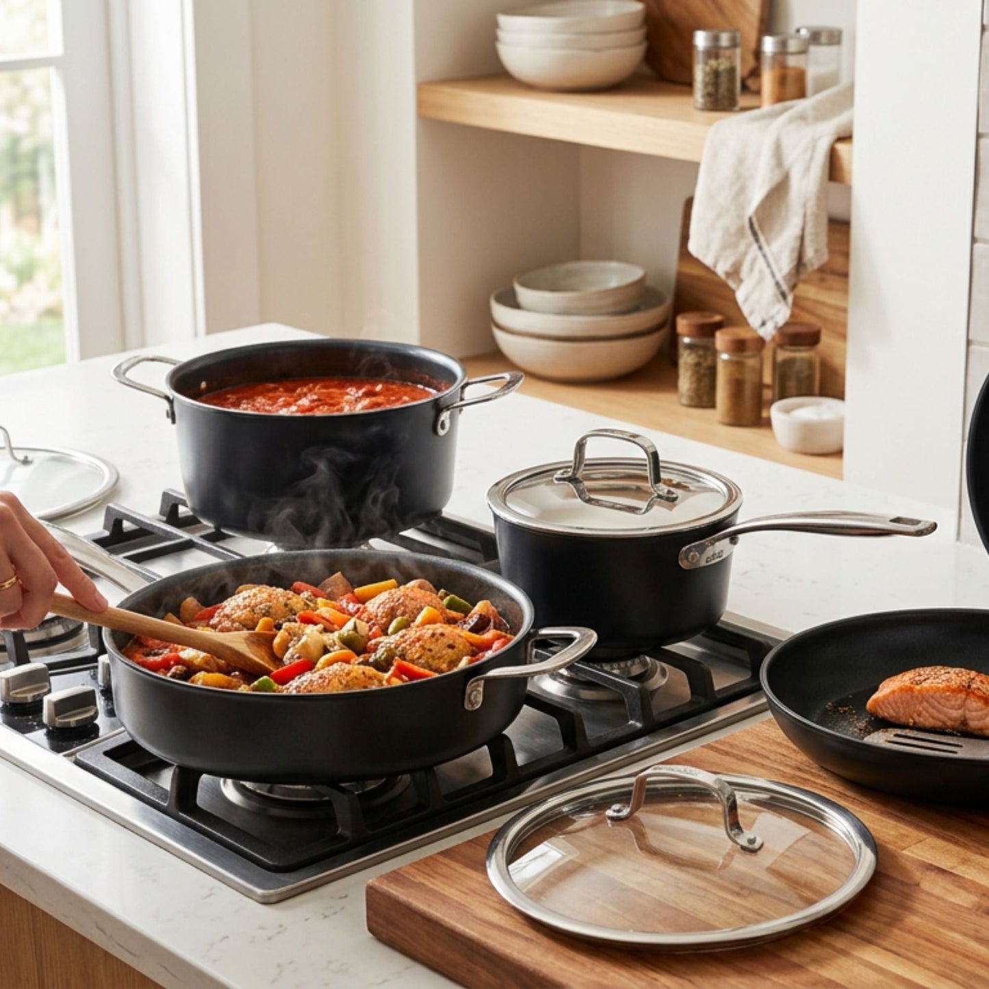 Ceramic Nonstick Cookware Set, 12-Piece