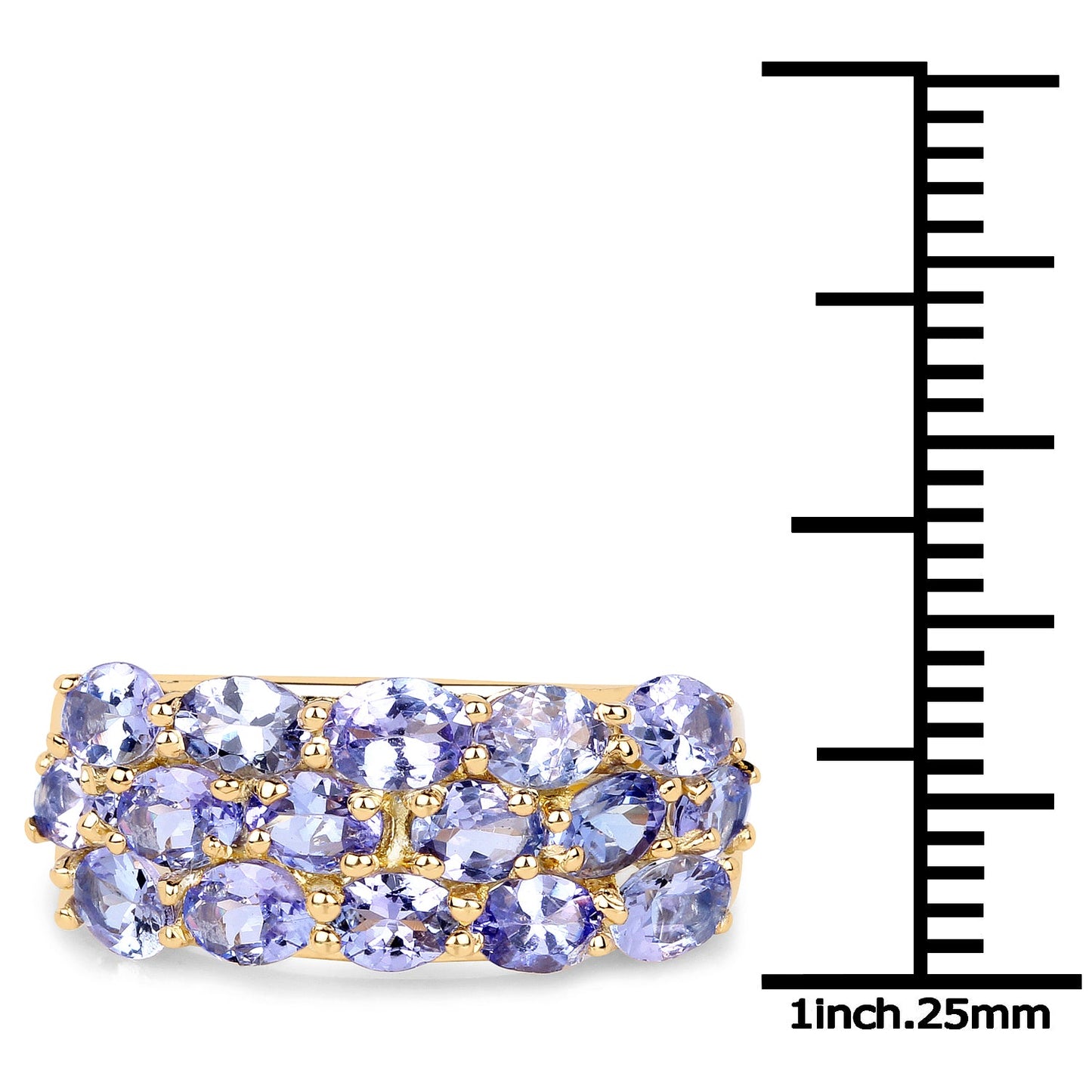 2.72 Carat Genuine Tanzanite .925 Sterling Silver Ring