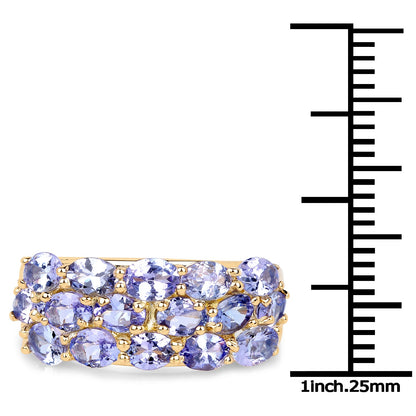 2.72 Carat Genuine Tanzanite .925 Sterling Silver Ring