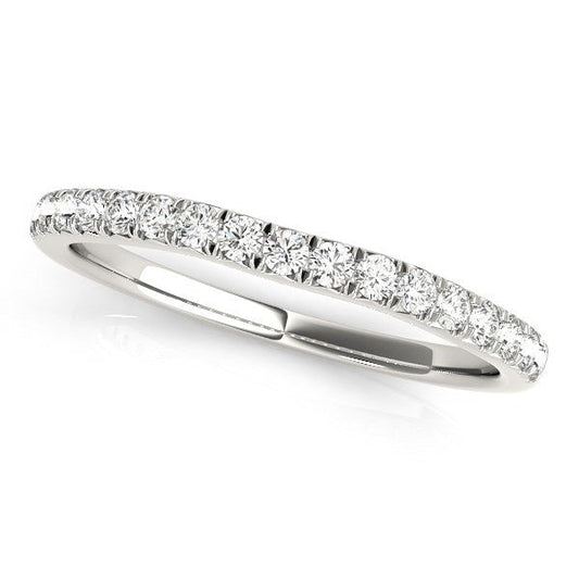 Bague de mariage en or blanc 14 carats avec diamants incurvés (poids total 1/3 ct)