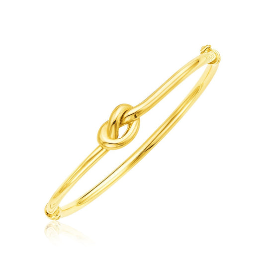 Bracelet jonc en or jaune 14 carats avec nœud poli