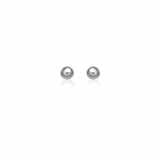 Puces d'oreilles classiques rondes en or blanc 14 carats (5,0 mm)