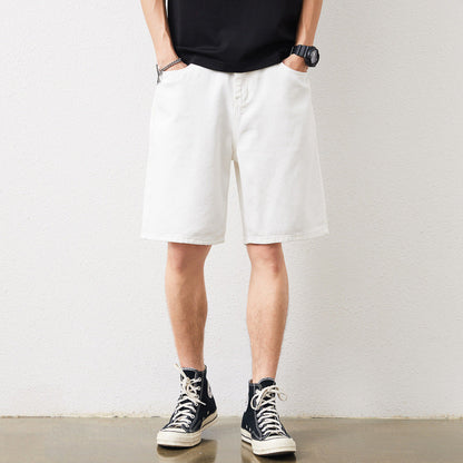 Worn Washed Denim Shorts