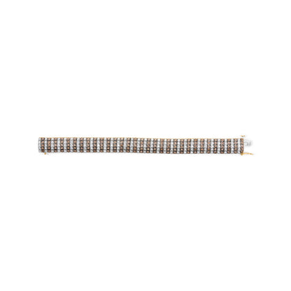 10K Yellow Gold 10-1/3 Cttw Alternating Coco Color and White Diamond 5 Row Tennis Bracelet (Brown/H-I Color, SI1-SI2 Clarity) - Size 7.25