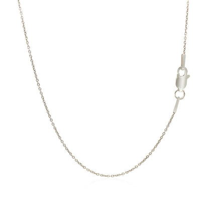 14k White Gold Round Cable Link Chain 1.1mm