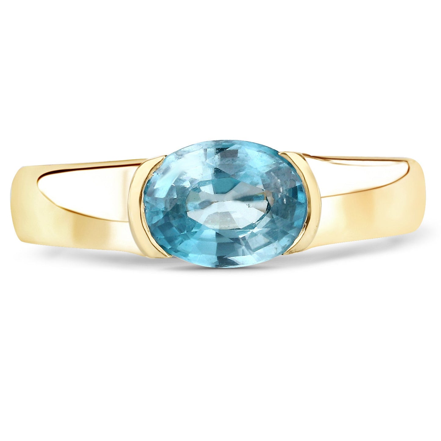 2.00 Carat Genuine Blue Zircon .925 Sterling Silver Ring