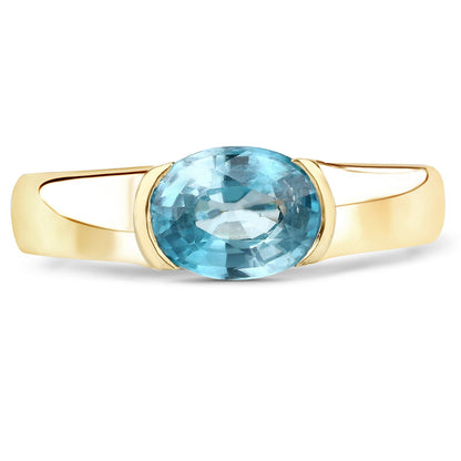 2.00 Carat Genuine Blue Zircon .925 Sterling Silver Ring