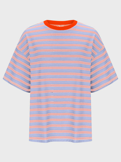 Striped Round Neck Half Sleeve T-Shirt