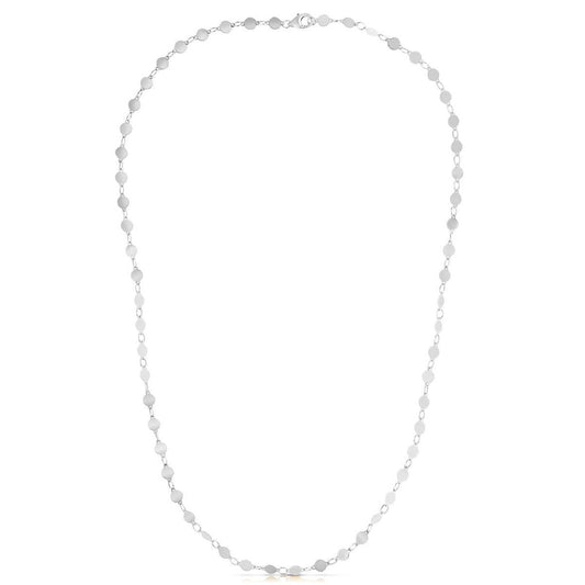 Collier en or blanc 14 carats avec cercles polis