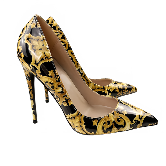 NoEnName_Null Zapatos de tacón de aguja negros de grafiti, coloridos para mujer, tacones altos sexis, zapatos de fiesta de boda para mujer, stilettos, personalizables