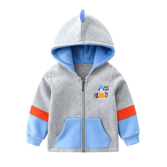 Chaqueta acolchada de algodón con capucha y cremallera para niños