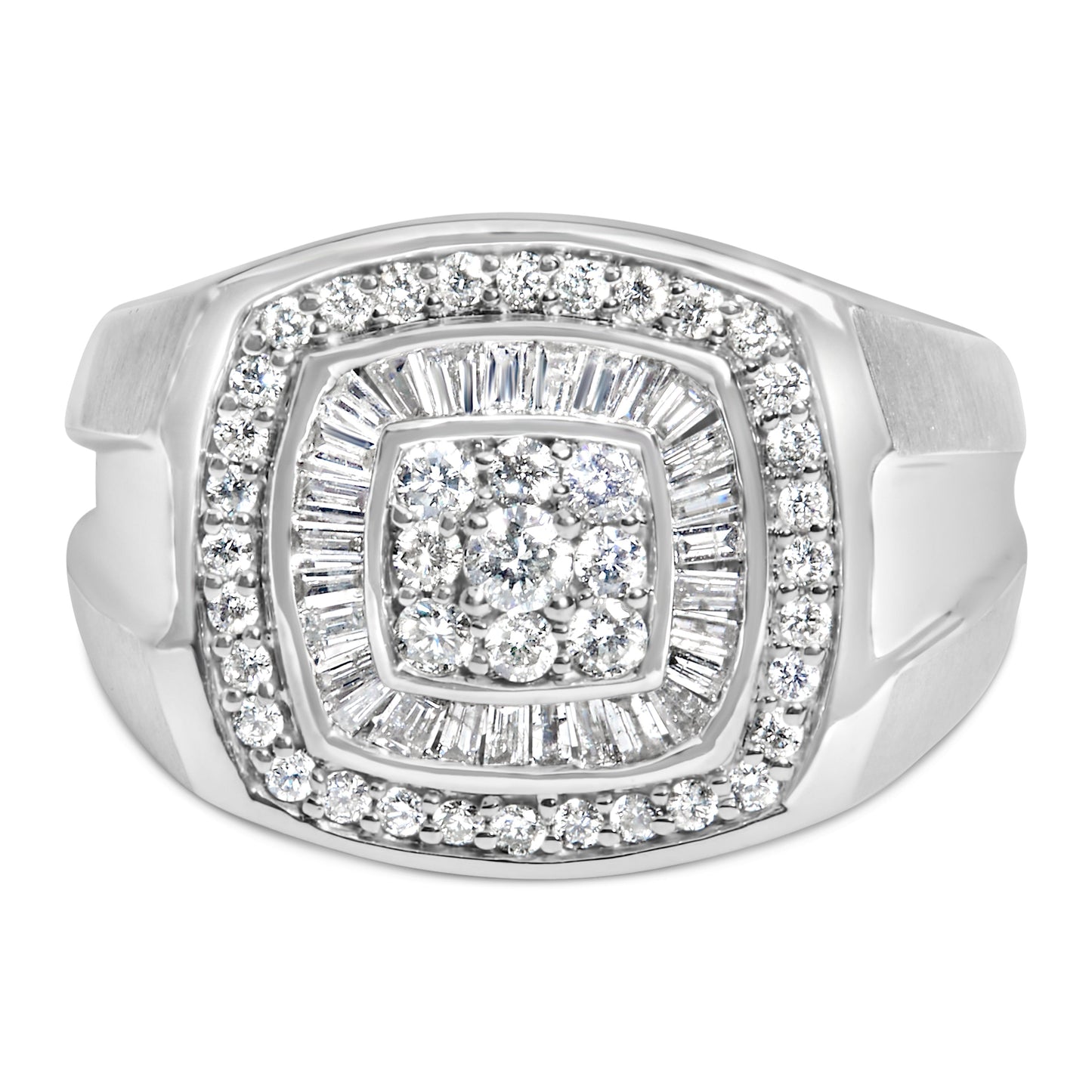 14K White Gold Men's 1 CTTW Diamond Band Ring