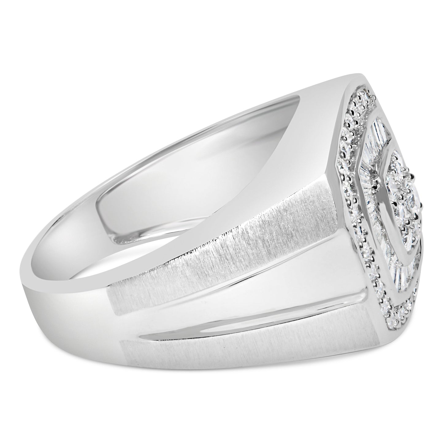 14K White Gold Men's 1 CTTW Diamond Band Ring