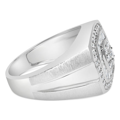 14K White Gold Men's 1 CTTW Diamond Band Ring