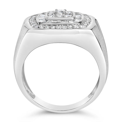 14K White Gold Men's 1 CTTW Diamond Band Ring